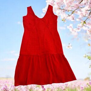 WowCouture Lady in Red Bandage Dress Tight Fitting Spandex Flirty Chiffon Sz XS